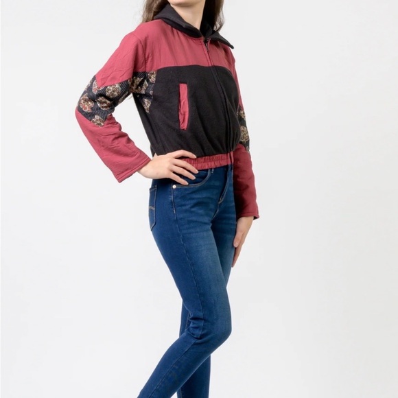 Jackets & Blazers - Stylish Black and Red Women's Jacket